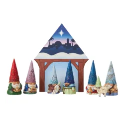Jim Shore Heartwood Creek – Christmas Gnome Navitiy Set Of 8