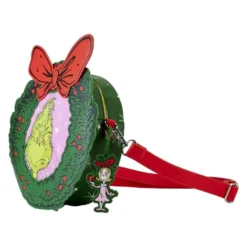 Loungefly – Dr. Seuss’ How The Grinch Stole Christmas! Wreath Crossbody -Christmas Goods Shop LOUDSSTB0011 DrSeuss Grinch ChristmasWreath Figural Crossbody 03