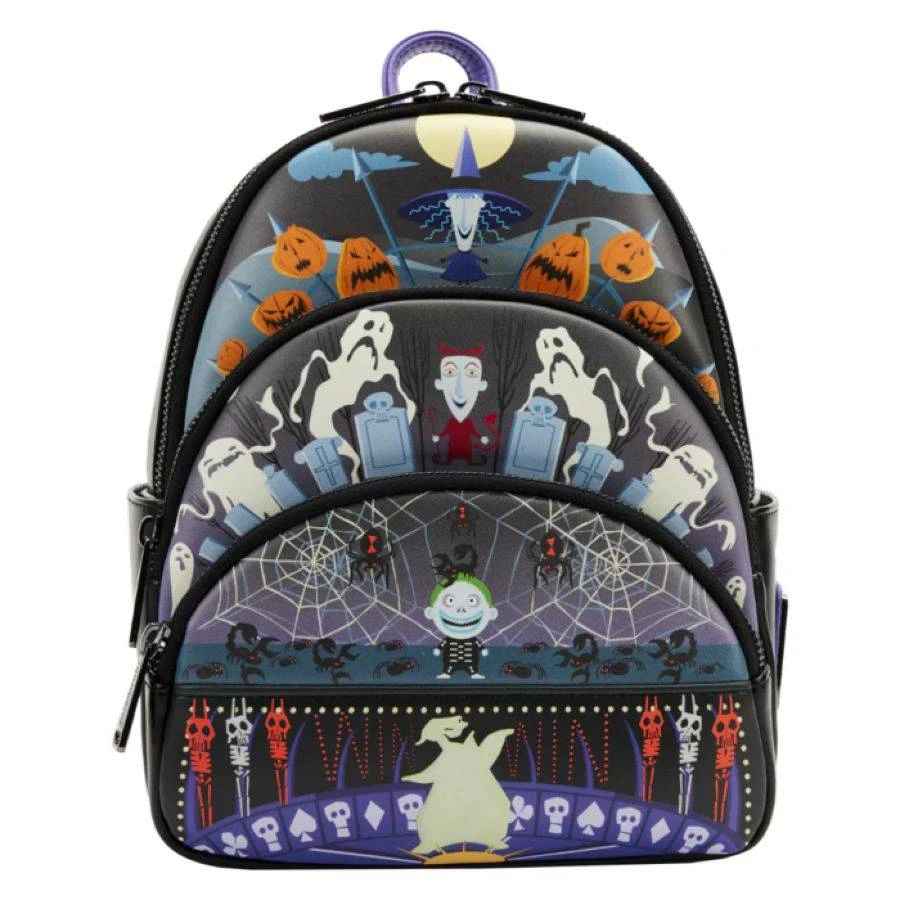 Loungefly – The Nightmare Before Christmas – Oogie Boogie Glow Triple Pocket Mini Backpack 1 Loungefly – The Nightmare Before Christmas – Oogie Boogie Glow Triple Pocket Mini Backpack