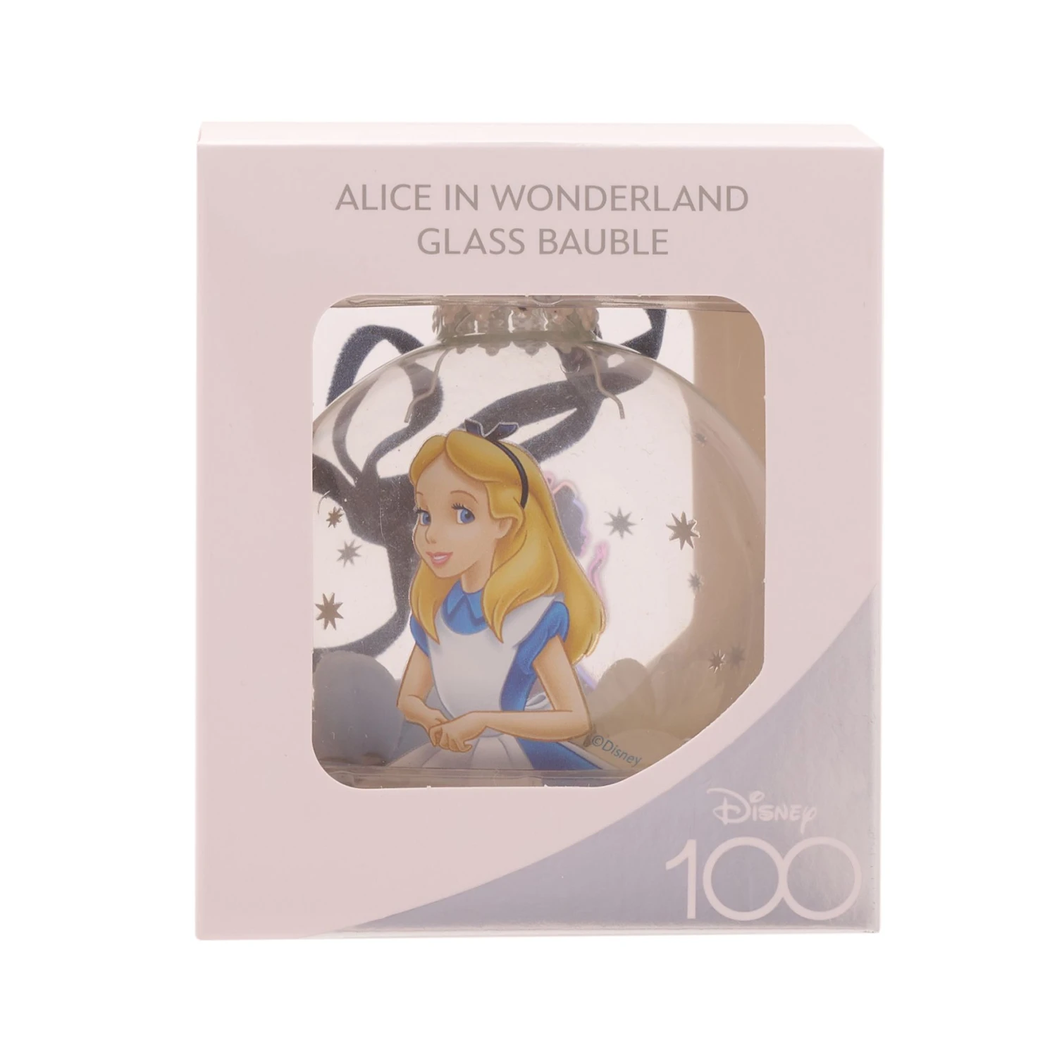 DISNEY 100 CHRISTMAS GLASS BAUBLE ALICE IN WONDERLAND 2 DISNEY 100 CHRISTMAS GLASS BAUBLE ALICE IN WONDERLAND - Image 2