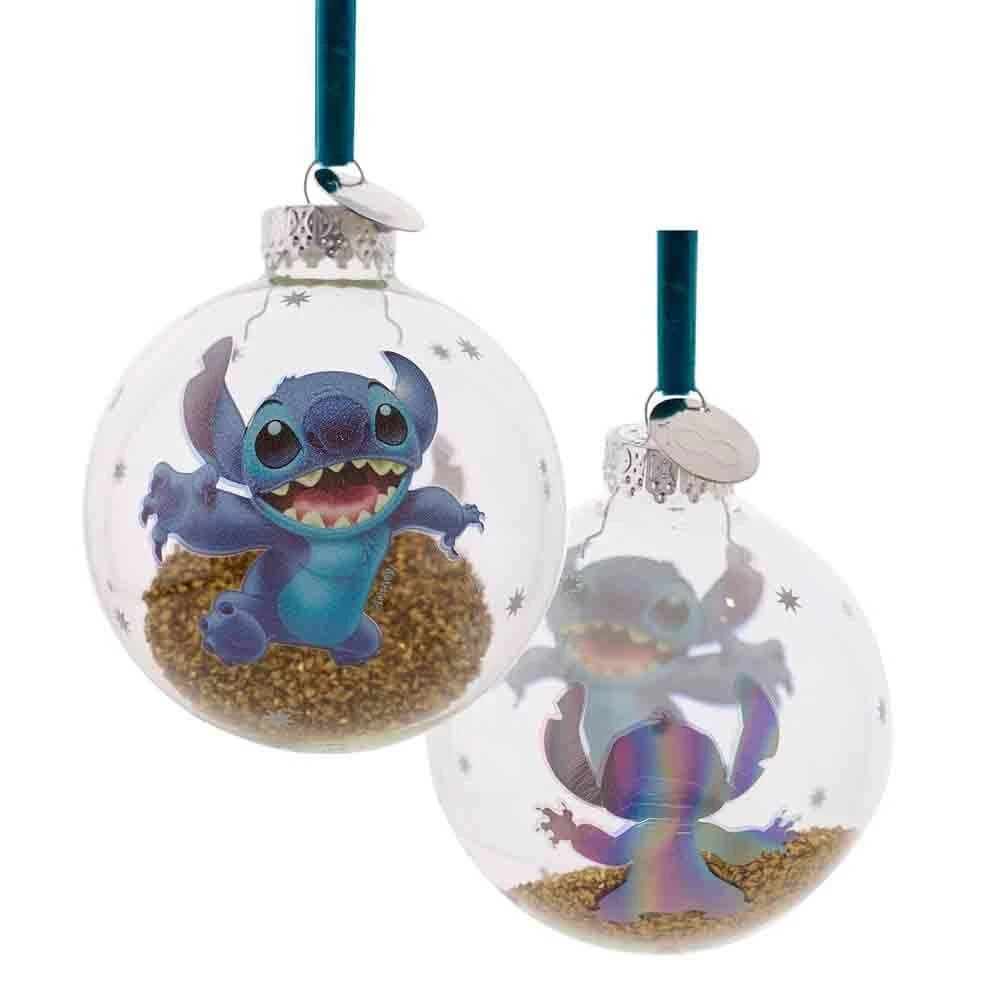 DISNEY 100 CHRISTMAS GLASS BAUBLE STITCH 1 DISNEY 100 CHRISTMAS GLASS BAUBLE STITCH
