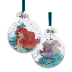 DISNEY 100 CHRISTMAS GLASS BAUBLE ARIEL 7 DISNEY 100 CHRISTMAS GLASS BAUBLE ARIEL -Christmas Goods Shop WDI2042 1