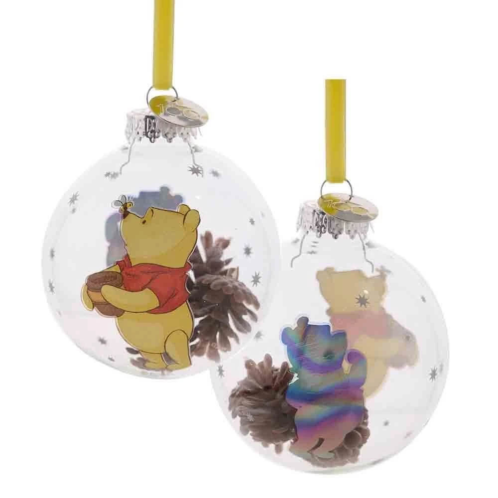 DISNEY 100 CHRISTMAS GLASS BAUBLE WINNIE THE POOH 1 DISNEY 100 CHRISTMAS GLASS BAUBLE WINNIE THE POOH