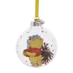DISNEY 100 CHRISTMAS GLASS BAUBLE WINNIE THE POOH 7 DISNEY 100 CHRISTMAS GLASS BAUBLE WINNIE THE POOH -Christmas Goods Shop WDI2043 1