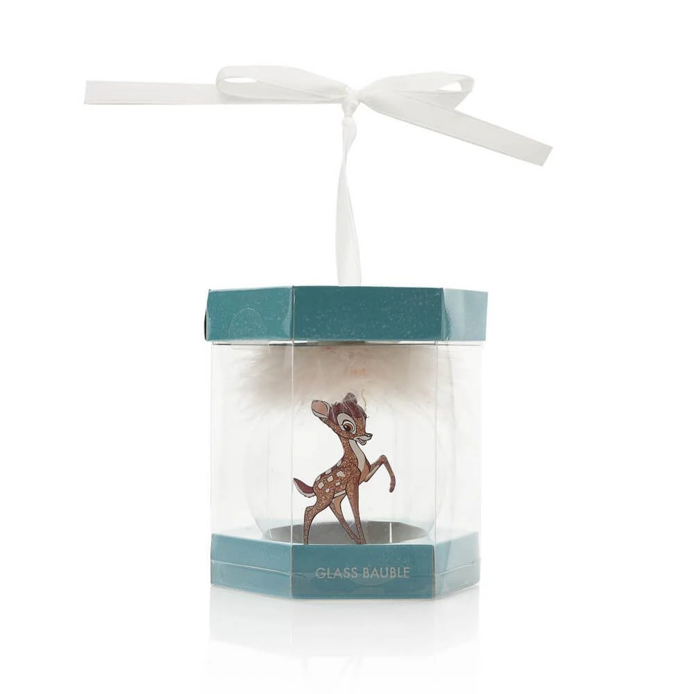 DISNEY CHRISTMAS: FEATHER GLASS BAUBLE BAMBI 2 DISNEY CHRISTMAS: FEATHER GLASS BAUBLE BAMBI - Image 2