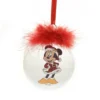 DISNEY CHRISTMAS: FEATHER GLASS BAUBLE MINNIE